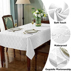 SASTYBALE Jacquard Tablecloth Rectangle, White, 60" x 102" - Image 3