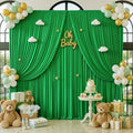 20x12 ft Green Backdrop Curtains for Weddings Parties, Birthdays and Photos by PartyVillage