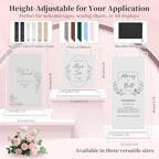 Wedding Welcome Sign Stand Holder - Adjustable Easel for Wedding Signs Stand & Seating Charts, Metal Easel Stand for Sign Reception Display, White Welcome Hanging Sign Holder for Party, Events - Image 2