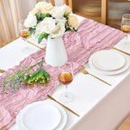 18 Pack Pink Cheesecloth Table Runner 21.5x120 Inch, Semi Sheer Boho Gauze Cheese Cloth Fabric Table Runners 10 FT Long for Wedding Party Baby Shower Birthday Home Decor - Image 2