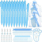CTOSREE 250 Pcs Baby Favors - Includes Pens, Angel Keychains, Bags, Cards for Baby Shower, Gender Reveal (Blue, It's a Boy) by Ctosree