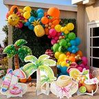 Honoson 4 Pcs Large 32" Summer Beach Party Decoration Cardboard Cutouts, Pool Coconut Tree Yard Signs Photo Booth Prop for Birthday Tropical Swimming Hawaiian Luau Bar Party Supplies - Image 6