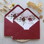 50PCS A7 Burgundy Envelopes, 5.3×7.6" Floral Liner Envelopes - Image 5