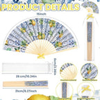 JellyArch 36 Sets Lemon Handheld Folding Fans with White Organza Bags and Yellow Bows Tile Capri Lemon Hand Fan Bulk for Wedding Guests Gift Bridal Party Decorations Church Baby Shower Supplies - Image 2