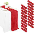 20 Pack Cheesecloth Table Runner 17 x 108 Inch, Red by REWOMC