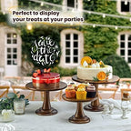 Tidita Set of 3 Size Wood Cake Stand Set, Easy To Assemble, Removable Tray - Image 5