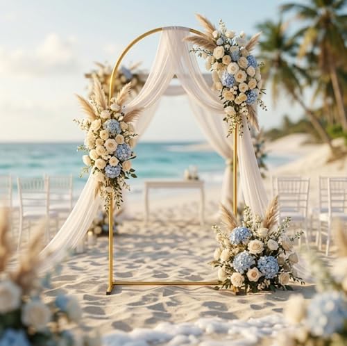 6FT Gold Metal Arch Backdrop Stand, Square Balloon Arch Stand Wedding Frame for Birthday Party, Baby Shower, and Ceremony Decoration - Image 7