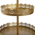 TOPZEA 4-Piece Gold Cake Stand Set, Vintage Metal Dessert Table Display Set with 2-Tier Cupcake Holder & Serving Trays for Wedding, Baby Shower, Tea Party, Birthday Decorations - Image 3