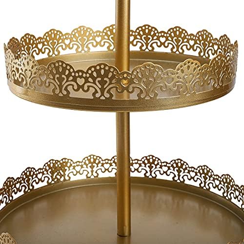 TOPZEA 4-Piece Gold Cake Stand Set, Vintage Metal Dessert Table Display Set with 2-Tier Cupcake Holder & Serving Trays for Wedding, Baby Shower, Tea Party, Birthday Decorations - Image 3