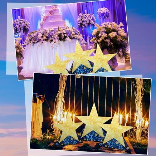 Leinuosen 3 Pcs 25.8"-31.5" Star Starry Night Movie Night Party Decorations Under The Stars Cardboard Cutout Stand-up Twinkle Little Prom Award Homecoming Wedding Birthday Party Photo Prop Backdrop - Image 6