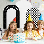 Mindsoft 3 Sets Fast Party Arch Backdrop Cover Racing Backdrop, Black - Image 5