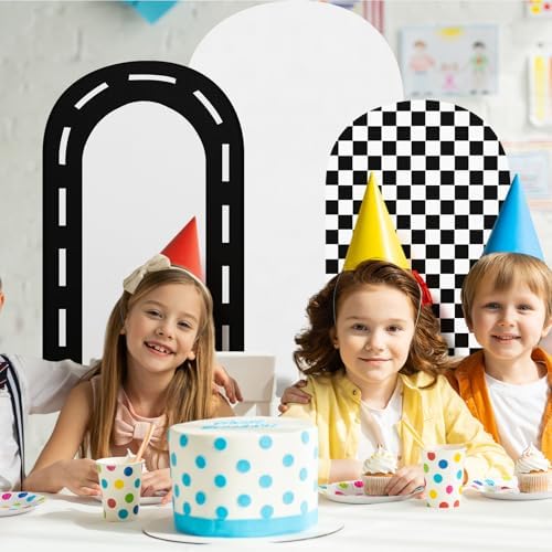 Mindsoft 3 Sets Fast Party Arch Backdrop Cover Racing Backdrop, Black - Image 5