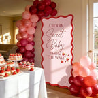 5.45FT A Berry Sweet Baby is On The Way Scalloped Stand-up Backdrop - Image 6