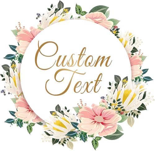 Personalized Business Logo Stickers - Ideal for Weddings, Birthdays, Favors & More. Waterproof, Fade & Heat Resistant. Pack of 100. (Wreath 6, 4 Inch) by clylife