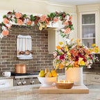 Lvydec 2 Pack Artificial Peony Flower Garland - 6ft Silk Peony Orange Flower Garland Arch Flower Vine for Wedding Party Table Decoration(Orange) - Image 7