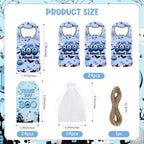 24 Sets Halloween Bottle Openers Baby Shower Party Favors, Blue Black Bottle Opener Keychain Set with Thank You Tags Organza Bags for A Little Boo Is Almost Due Party Guest Gifts Decor - Image 6
