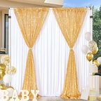 Gold Glitter Sequin Backdrop Curtains 8ftx10ft Photo Drapes - Image 2