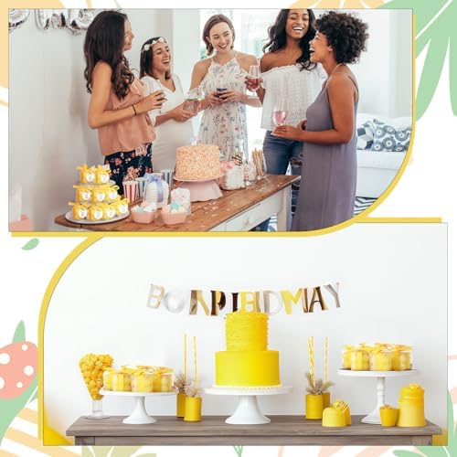 MTLEE 24 Sets Light Yellow Baby Shower Party Favors Small Bubble Candle - Image 5