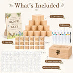 Classic Winnie Bear Baby Shower Games Blocks to Decorate for 52 Guests - Image 2