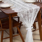 Remagr 6 Pcs White Lace Table Runners 30" x 120" Floral Wedding Decor - Image 5