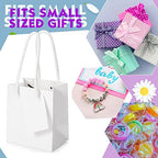 Sherr 100 Pcs White Mini Paper Gift Bags with Handles, White Tags - Image 4