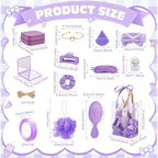 74Pcs Baby Shower Prizes for Game Winners Baby Shower Favors Gifts including Headband Hair Brush Jewelry Box with Gift Bag for Baby Shower Game Prizes Wedding Bridal Shower Favors (Purple) - Image 3