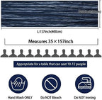 35x157 Inch Navy Blue Cheesecloth Table Runner Wedding Birthday Party Decor - Image 2