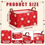 CHENGU 6 Pack Christmas Basket Collapsible Poinsettia Christmas Storage Bin - Image 2