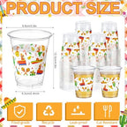 100 Pcs Fiesta Plastic Cups, 12 oz Mexican Disposable Clear Plastic Drinking Cups Bulk for Mexican Independence Day, Fiesta, Cinco De Mayo, Taco Birthday Party Decoration Supplies - Image 3