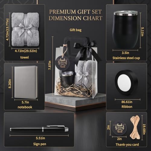 6 Sets Baby Shower Prizes for Men with 12 oz Coffee Cups Notebooks Towels Pens Thank You Cards Raffia Gift Bags Baby Shower Prizes for Game Winners - Image 3