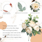 50Pcs Artificial Peonies Flowers Bulk, 4’’ - Champagne - Image 3