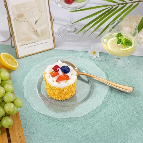 WDF 60pcs Clear Plastic Dessert Plates Disposable -7.5inch Small Disposable Clear Cake/Appetizer/Dessert Plastic Plates for Wedding/Party/Birthday/Summer Party - Image 2