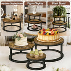 3 Pack Round Cake Stand Set, 8/10/12 Inch Rustic Cupcake Pedestal Stands - Image 6