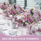 8 Bundles Artificial Peony Centerpiece Flowers,Purple Series - Image 3