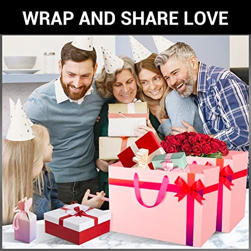 EUSOAR Extra Large Pink Gifts Wrap Bags, 30 Pack 16x6x12 inches Shopping Bags with Handles Bulk, Retail Wrapping Bags for Wedding, Craft Grocery, Boutique, Party Favor, Business - Image 6