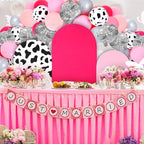 Foilswirl 34 Pieces Disco Cowgirl Party Decorations Cowgirl Arch Covers 4ft 5ft 6ft Pink Spandex Backdrop Covers Hot Pink Silver Balloon Disco Foil Balloons for Birthday Bachelorette Wedding Party - Image 4