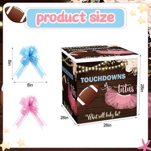 AmazingSpark 28in Giant Gender Reveal Gift Box Kit, Touchdown or Tutus - Image 2
