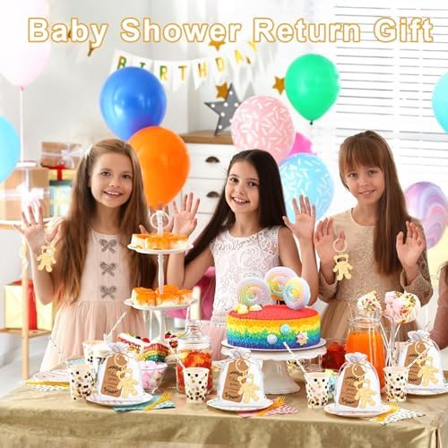 50Pcs Bear Bottle Openers Keychain Bulk Baby Shower Party Favors for Guests Cute Bear Keyring with Organza Bags Tags, for Gender Reveal Theme Birthday Decoration Return Gift Souvenirs（Bear Style） - Image 6