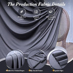 30 ft x 10 ft Wrinkle Free Charcoal Backdrop Curtain for Parties, Dark Grey Polyester Photo Backdrop Drapes for Baby Shower Wedding Engagement Birthday Party Backdrop Stand,5ft x 10ft 6 Panels - Image 6