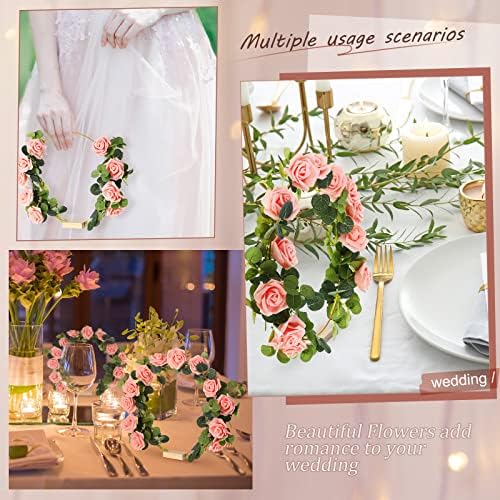 Yinder 15 Pcs Metal Floral Gold Hoop Centerpiece with Stand,10 Inch,Pink - Image 6