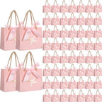Colarr 60 Pcs Small Thank You Gift Bags with Handles, Pink Ribbon by Colarr