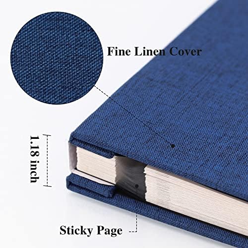 Vienrose Large Self Adhesive Photo Album with Window 13x12.6 60 Pages Blue - Image 3