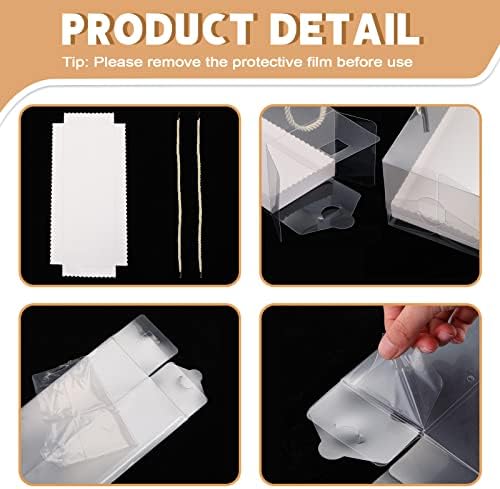 Eaasty 80 Pcs Clear Cupcake Boxes with Handles 9x3x3 Inch Gable Boxes - Image 3
