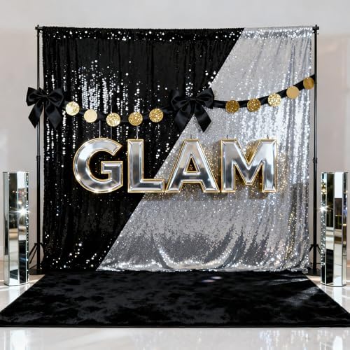 2FTx8FT Silver Glitter Sequin Curtain for Party Photography Backgrounds - Image 3