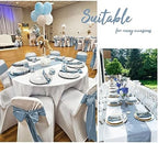 24 Pack Dusty Blue Satin Table Runners 12 x 108 Inch Long Table Runners for Rectangle Round Tables, Smooth Satin Table Runner for Wedding,Birthday Party Banquets Graduation Engagements Decoration - Image 6