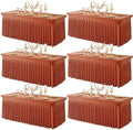 6 Packs Terracotta Spandex Tableclothes for 6 Foot Rectangle Tables, Wrinkle Free 6ft Fitted Table Cover Stretch Table Cloth Desk Skirt for Weddings Baby Shower Birthday Party Banquet Decorations by PartyTalk