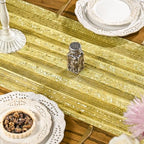 Artoid Mode 10PCS Light Yellow Gold Gauze Table Runner 120 Inch 10FT, Glitter Metallic Foil Sheer Dining Wedding Anniversary Holiday Birthday Table Decor for Home Party - Image 4