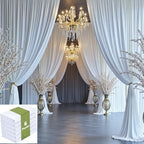 30ft x 15ft White Backdrop Curtains for Wedding Parties, Wrinkle Free Silky Polyester 6 Panels 15 ft Long Photo Backdrop Drapes Back Drop Cloth Drapery for Birthday Photography Background Curtain by Htper