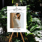 Andaz Press 16"x20" Personalized Canvas Baby Shower Welcome Sign, Custom Photo Minimal Gender Neutral Large Welcome Baby Shower Sign for Easel Stand, Baby Shower Decorations - Image 3