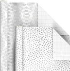 Hallmark Bulk Wrapping Paper Rolls for Birthday, Wedding, Graduation – Blue Metallic Gift Wrap Paper (Set of 6 Rolls: 180 Square Feet Total) Silver Stars, Gold Dots, Stripes, Navy - Image 6